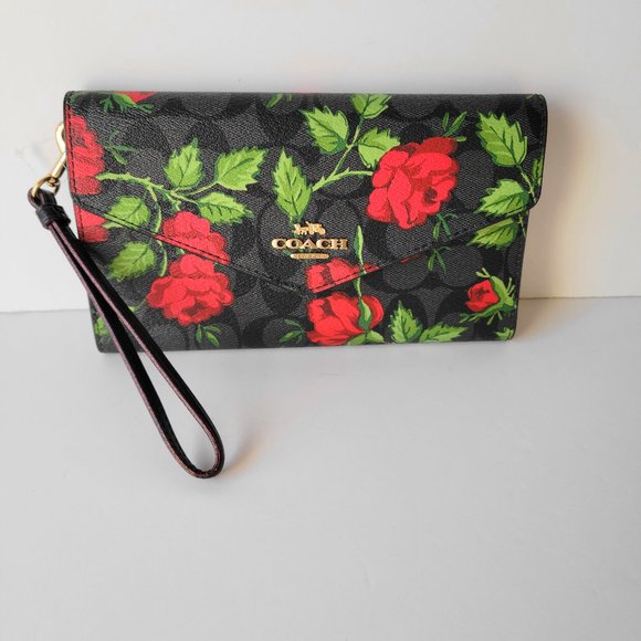 Coach Bags Coach Cc86 Signature Fairytale Rose Travel Envelope